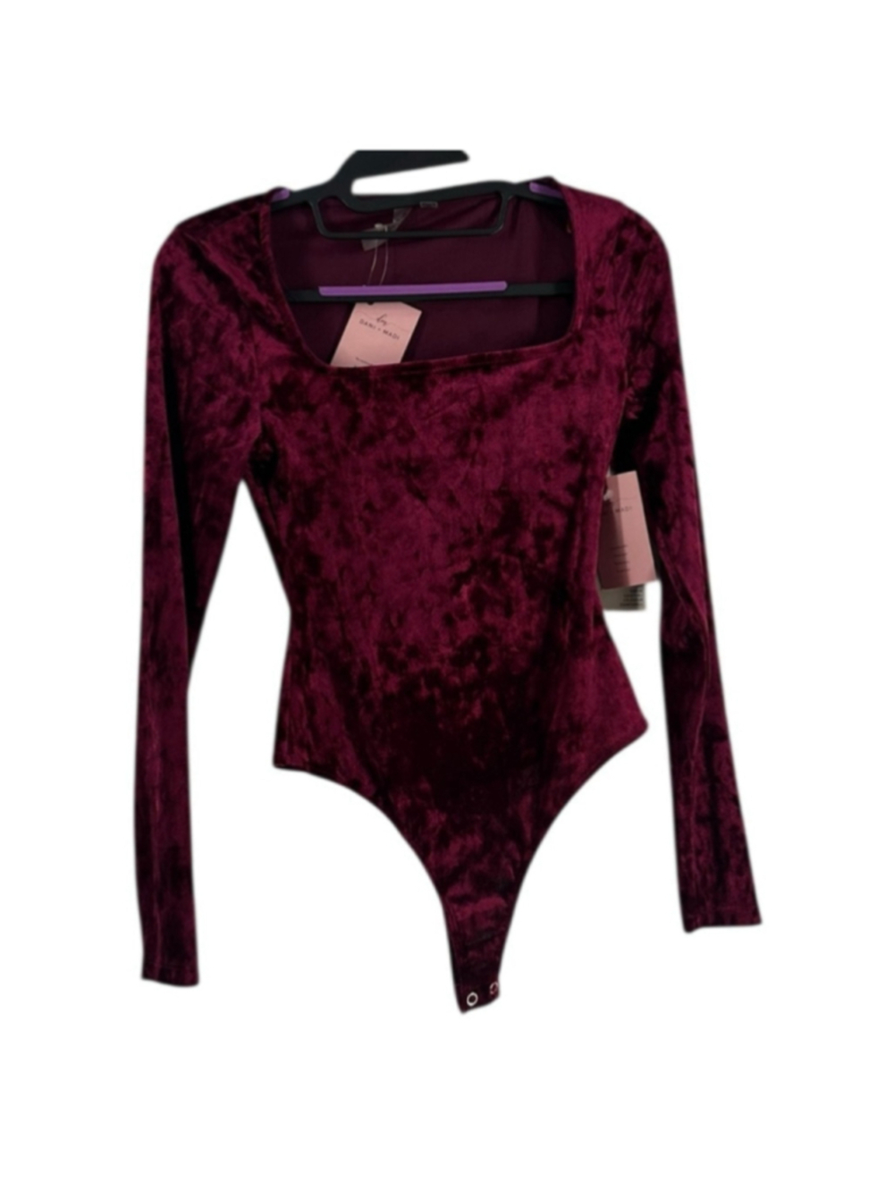 RD style second skin velvet bodysuit square neck burgandy y2k 90's whimsical xs